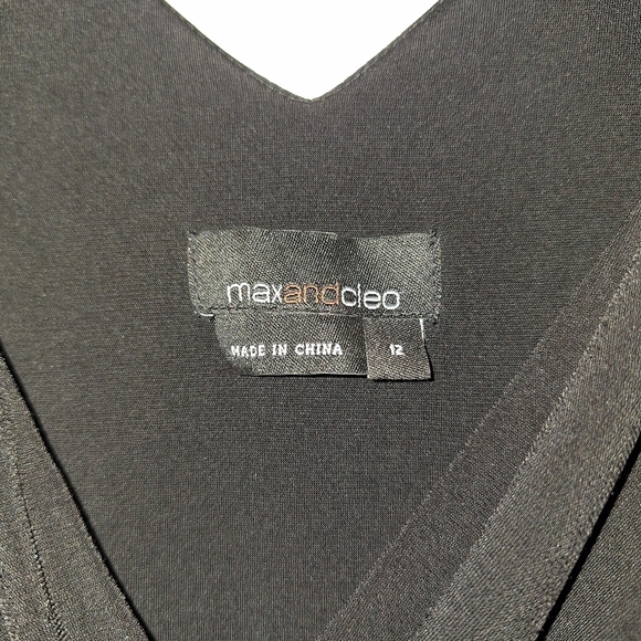 Max and Cleo Black Silver Fit Flare Cocktail Party Dress Size 12 - Picture 6 of 12